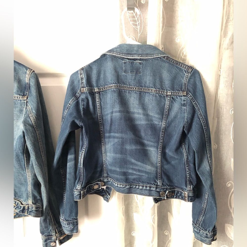 2 pcs Banana Republic Denim Trucker and cropped jackets button up women size XS - Picture 11 of 16